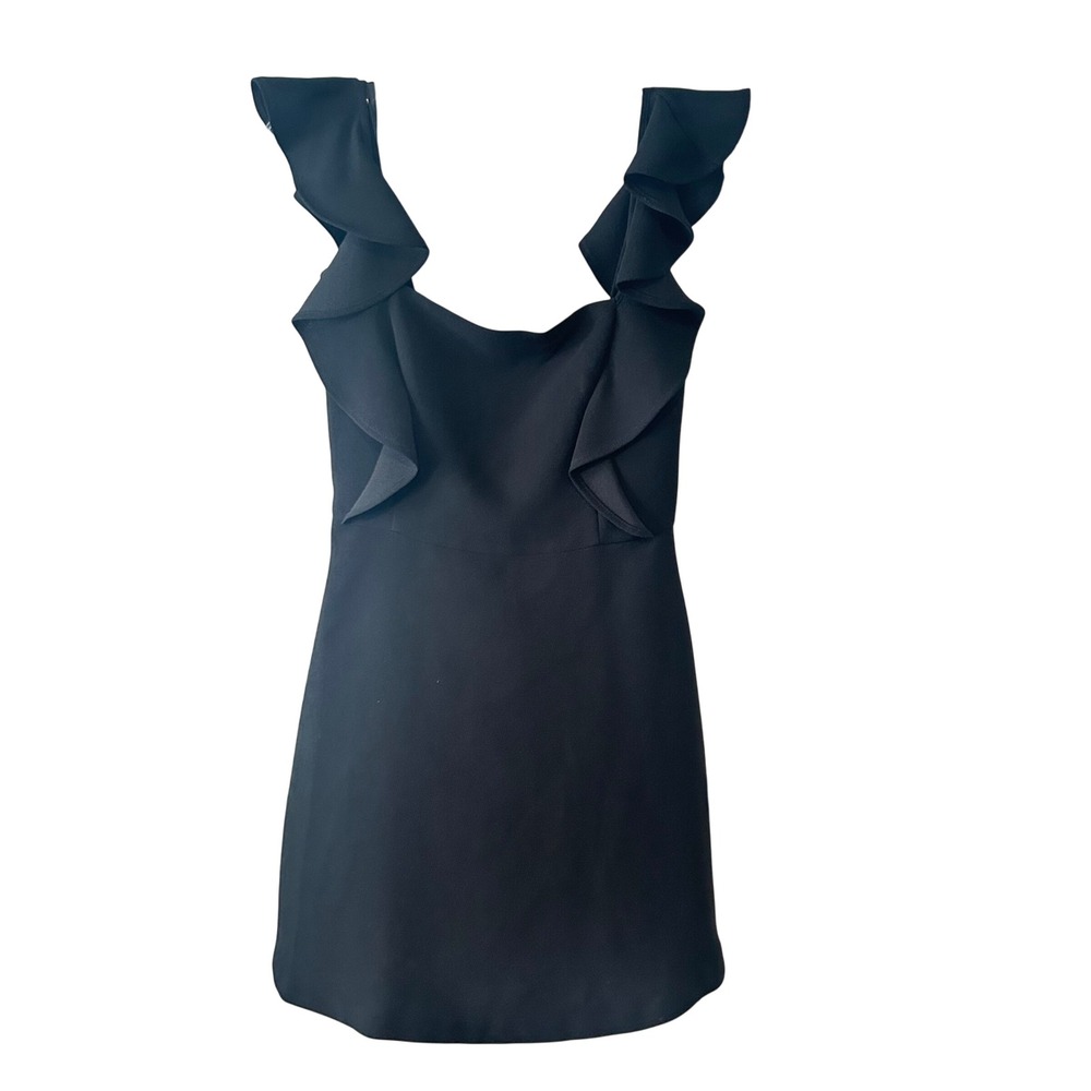 NWT BCBG Generation Women'S Black‎ Ruffle Sleeve Square Neck Dress in Size 4